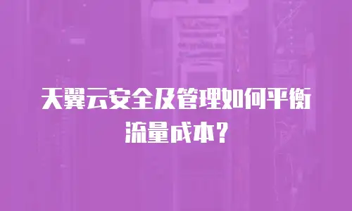 天翼云安全及管理如何平衡流量成本？