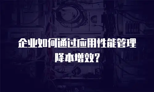 企业如何通过应用性能管理降本增效？