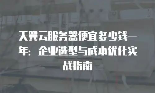 天翼云服务器便宜多少钱一年：企业选型与成本优化实战指南
