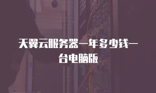 天翼云服务器一年多少钱一台电脑版