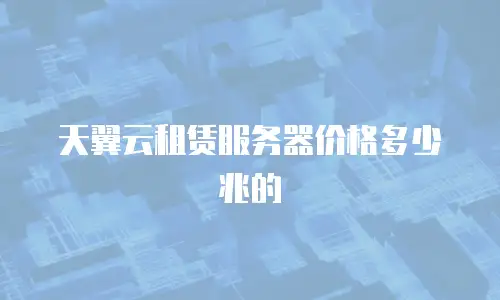 天翼云租赁服务器价格多少兆的
