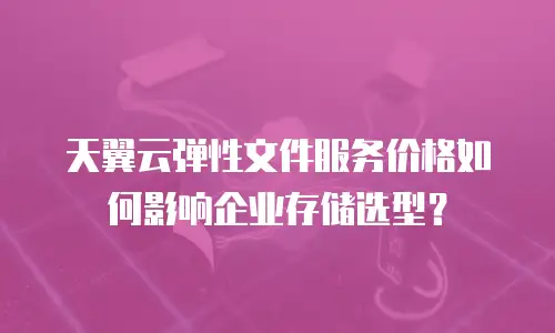 天翼云弹性文件服务价格如何影响企业存储选型？