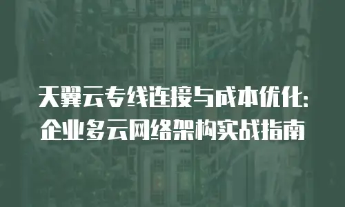 天翼云专线连接与成本优化：企业多云网络架构实战指南
