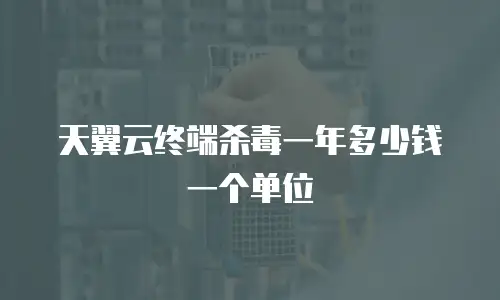 天翼云终端杀毒一年多少钱一个单位
