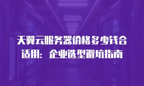 天翼云服务器价格多少钱合适用：企业选型避坑指南