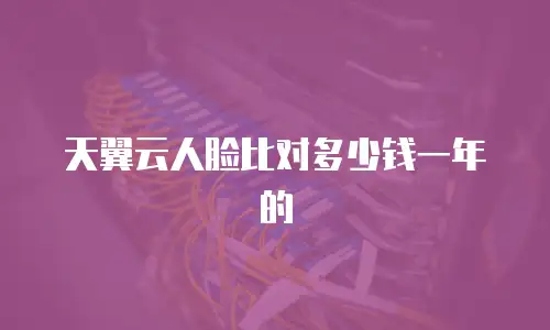 天翼云人脸比对多少钱一年的