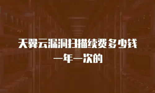 天翼云漏洞扫描续费多少钱一年一次的