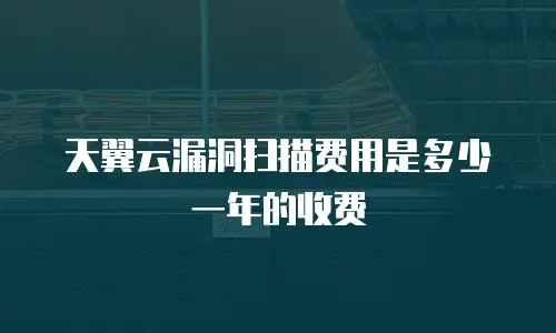 天翼云漏洞扫描费用是多少一年的收费