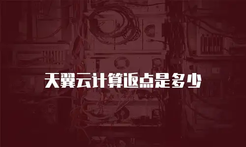 天翼云计算返点是多少