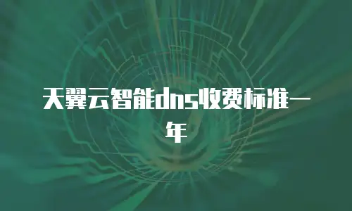 天翼云智能dns收费标准一年