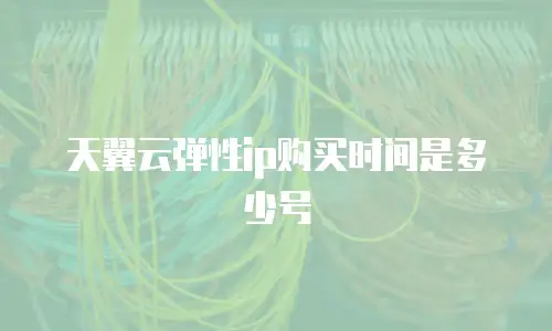 天翼云弹性ip购买时间是多少号