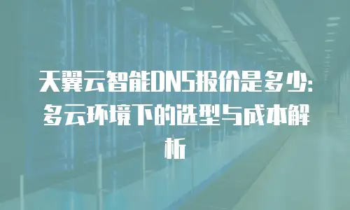天翼云智能DNS报价是多少：多云环境下的选型与成本解析