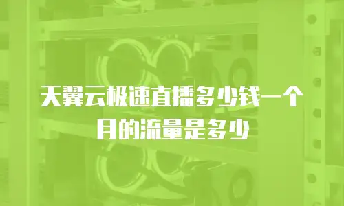 天翼云极速直播多少钱一个月的流量是多少