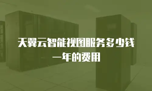 天翼云智能视图服务多少钱一年的费用