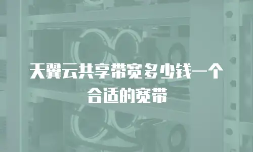 天翼云共享带宽多少钱一个合适的宽带