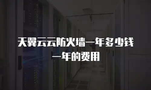 天翼云云防火墙一年多少钱一年的费用