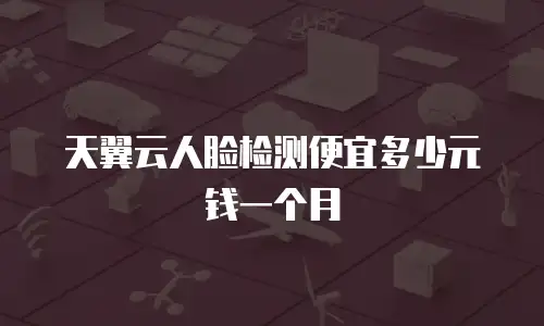 天翼云人脸检测便宜多少元钱一个月