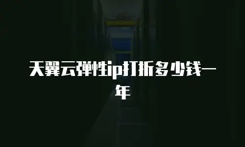 天翼云弹性ip打折多少钱一年