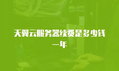 天翼云服务器续费是多少钱一年