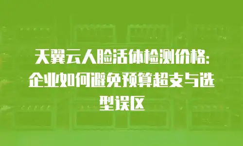 天翼云人脸活体检测价格：企业如何避免预算超支与选型误区