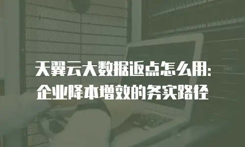 天翼云大数据返点怎么用：企业降本增效的务实路径