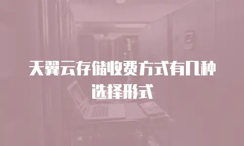 天翼云存储收费方式有几种选择形式