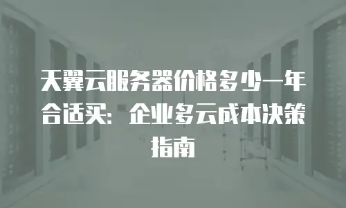 天翼云服务器价格多少一年合适买：企业多云成本决策指南