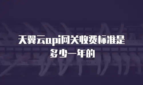 天翼云api网关收费标准是多少一年的