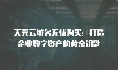 天翼云域名无忧购买：打造企业数字资产的黄金钥匙