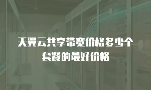 天翼云共享带宽价格多少个套餐的最好价格