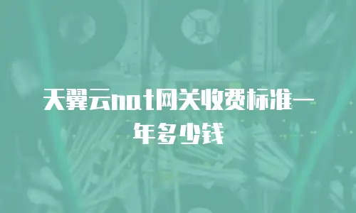 天翼云nat网关收费标准一年多少钱