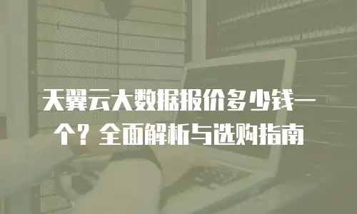天翼云大数据报价多少钱一个？全面解析与选购指南