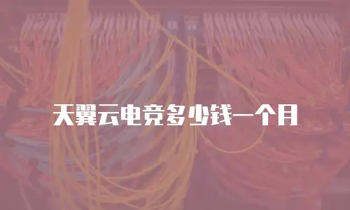 天翼云电竞多少钱一个月