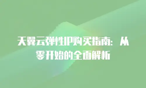 天翼云弹性IP购买指南：从零开始的全面解析