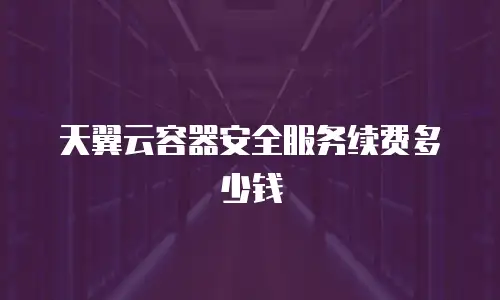 天翼云容器安全服务续费多少钱