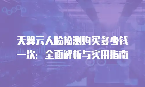 天翼云人脸检测购买多少钱一次：全面解析与实用指南