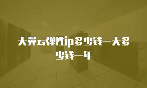 天翼云弹性ip多少钱一天多少钱一年