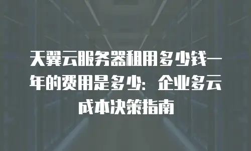 天翼云服务器租用多少钱一年的费用是多少：企业多云成本决策指南