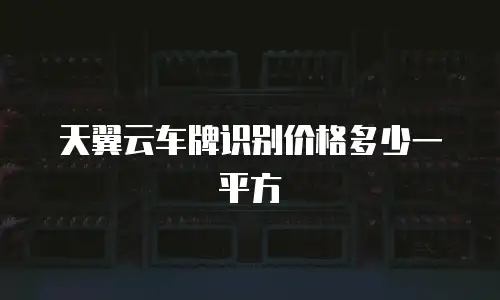天翼云车牌识别价格多少一平方