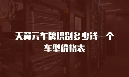 天翼云车牌识别多少钱一个车型价格表