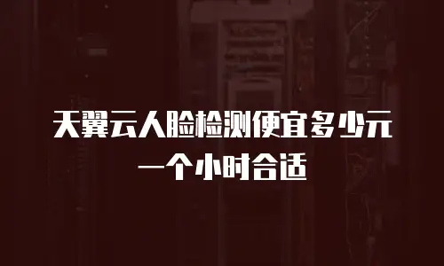 天翼云人脸检测便宜多少元一个小时合适