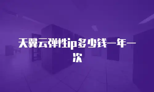 天翼云弹性ip多少钱一年一次
