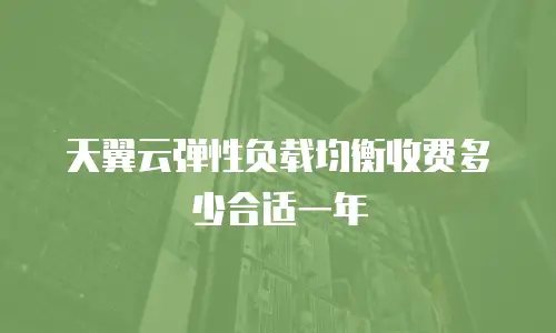 天翼云弹性负载均衡收费多少合适一年