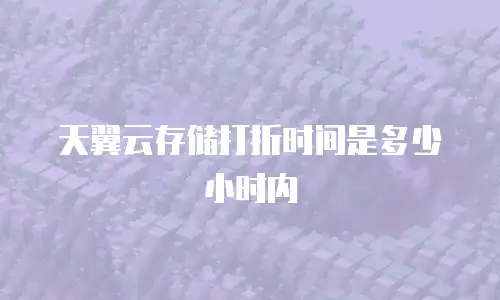 天翼云存储打折时间是多少小时内