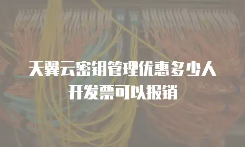 天翼云密钥管理优惠多少人开发票可以报销