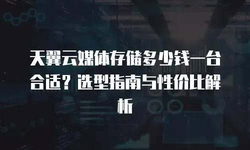 天翼云媒体存储多少钱一台合适？选型指南与性价比解析