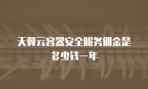 天翼云容器安全服务佣金是多少钱一年