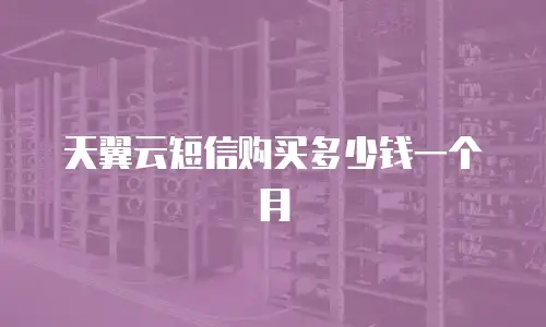 天翼云短信购买多少钱一个月