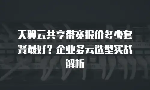 天翼云共享带宽报价多少套餐最好？企业多云选型实战解析