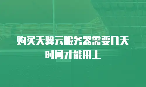 购买天翼云服务器需要几天时间才能用上